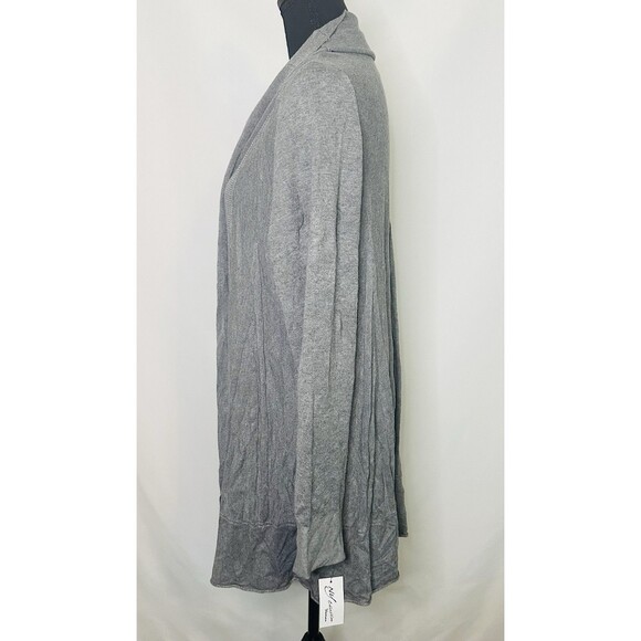 NY Collection Woman Gray Open Front Long Sleeve Cardigan Plus Size 1X NWT - Picture 2 of 8